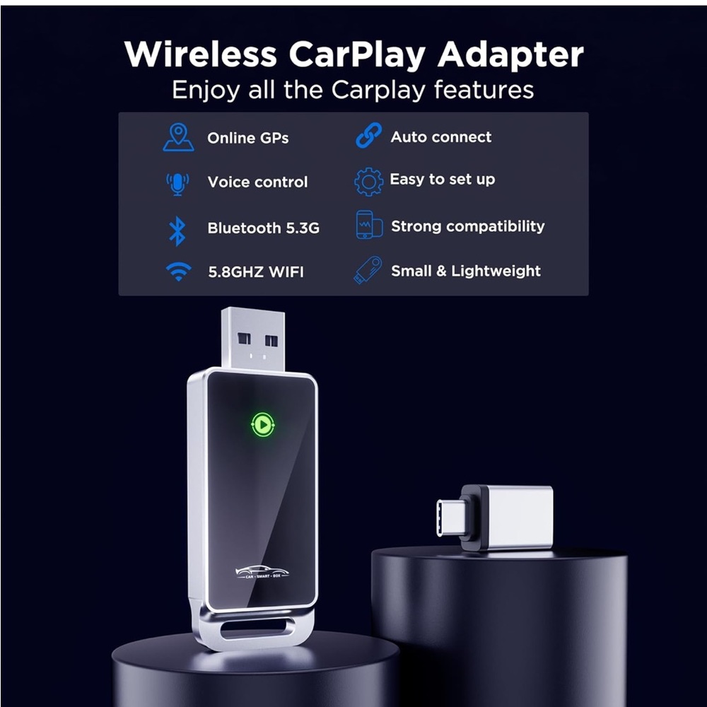 Wireless CarPlay Adapter - Black